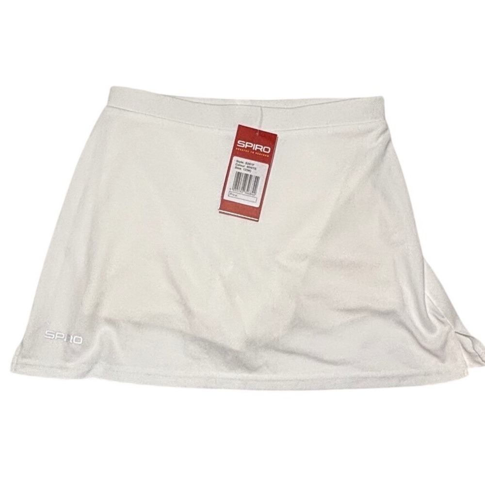 SPIRO Womens Skort Skirt Size 12‎ M White S261F Performance Athletic NWT